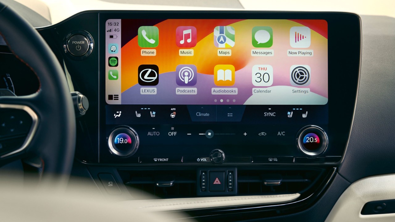 Lexus voice assistant displayed on a touchscreen