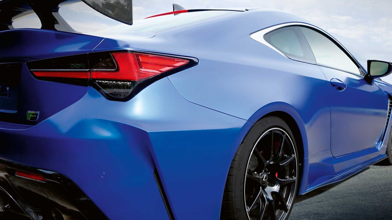 Rear close-up of a Lexus RC F